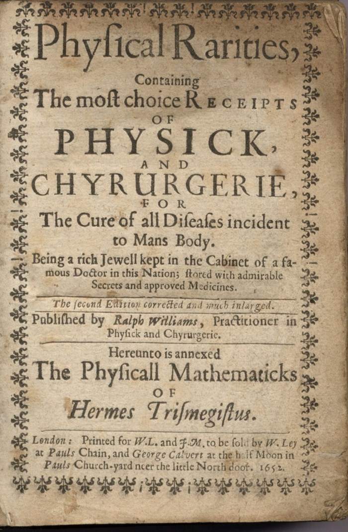 Hermes Trismegistus' 1652 Physical Rarities 1